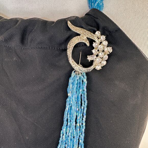 Princy Jessica Simpson Black Beaded Halter Dress Size Small - Picture 8 of 9